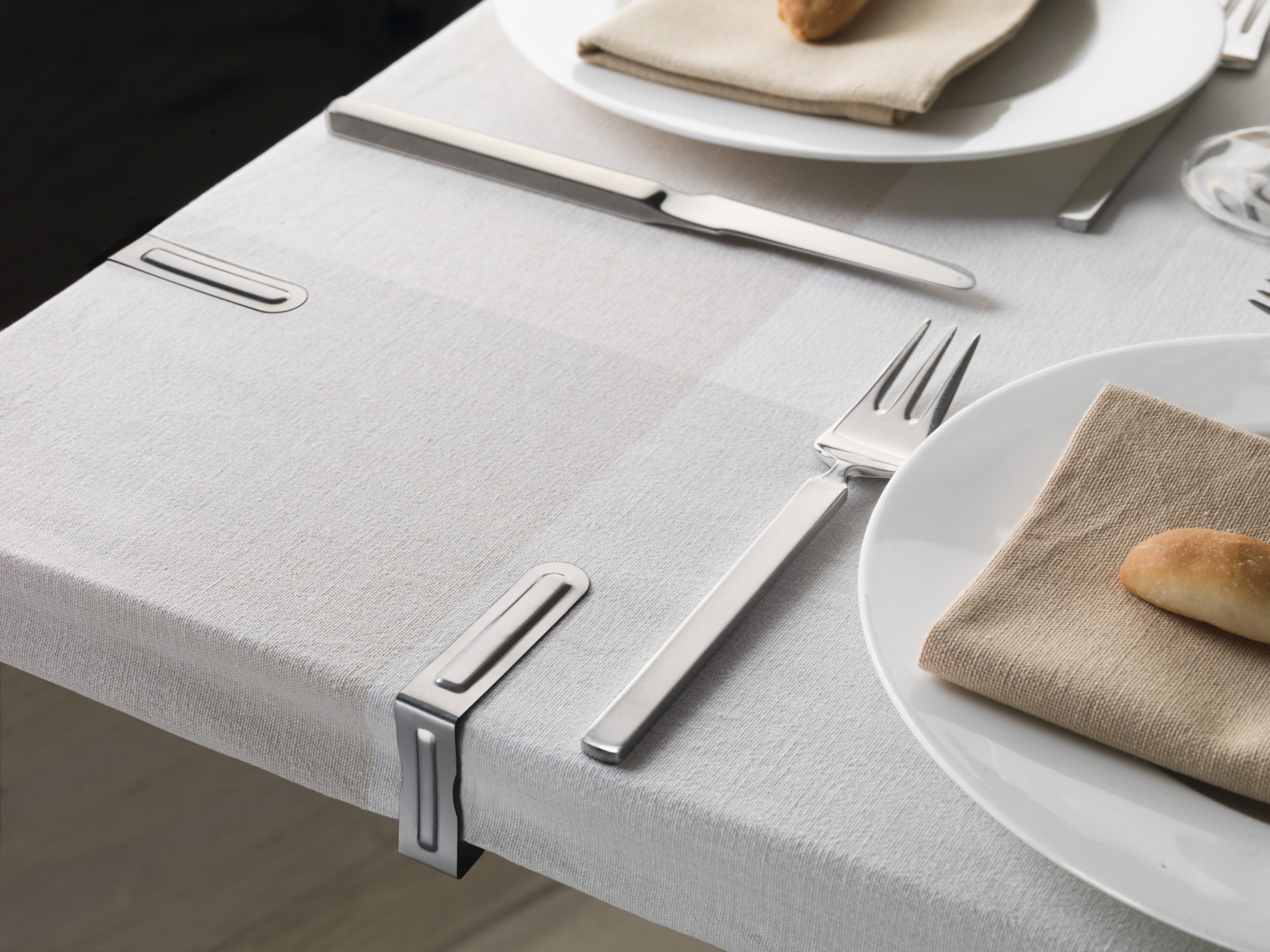 Pinza sujeta-mantel metálica / acero inox.