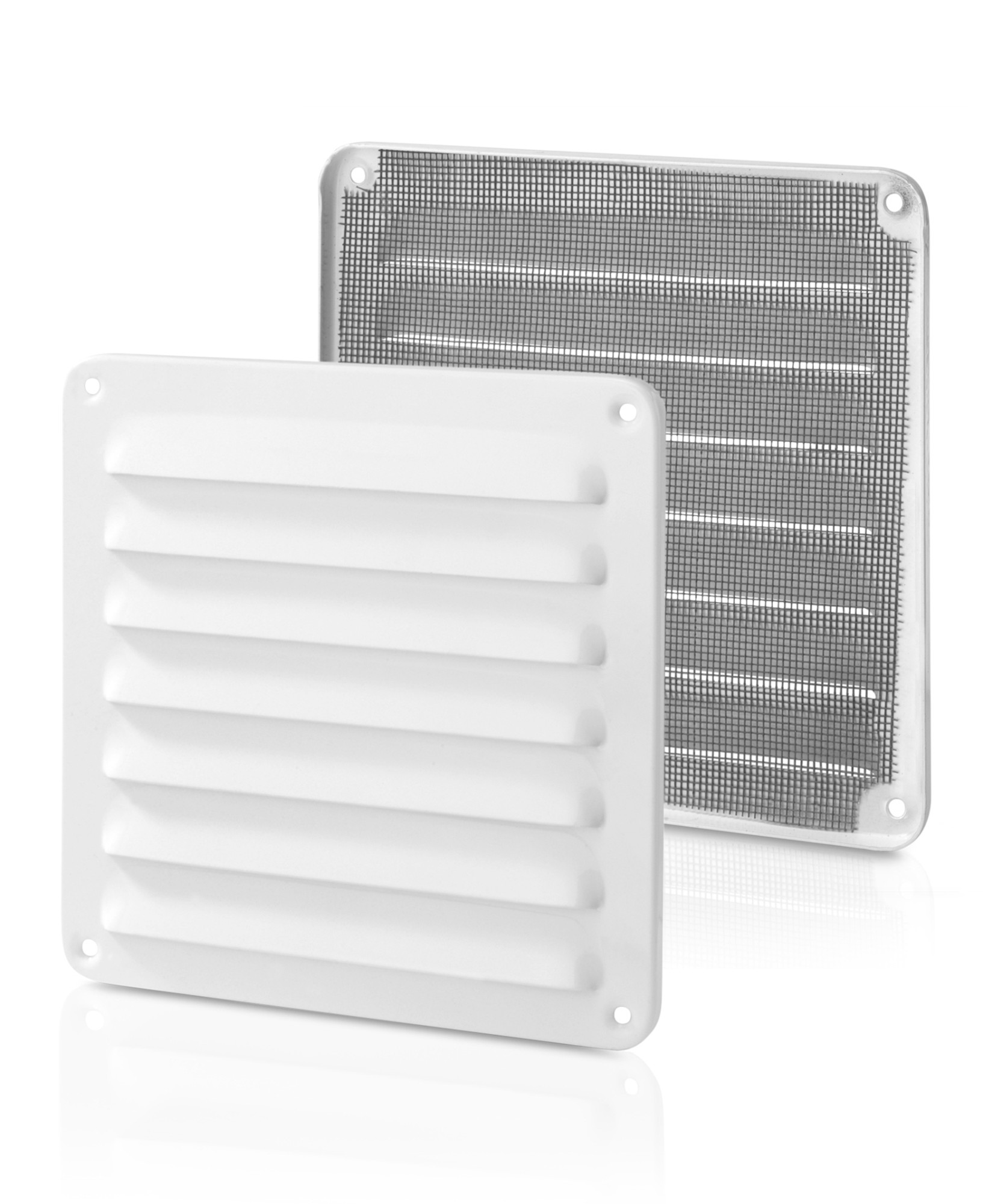 Rejilla aluminio 150x150 marco y mosquitera / blanco