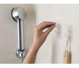 Colgador adherente reutilizable base 60x47 mm. / transparente