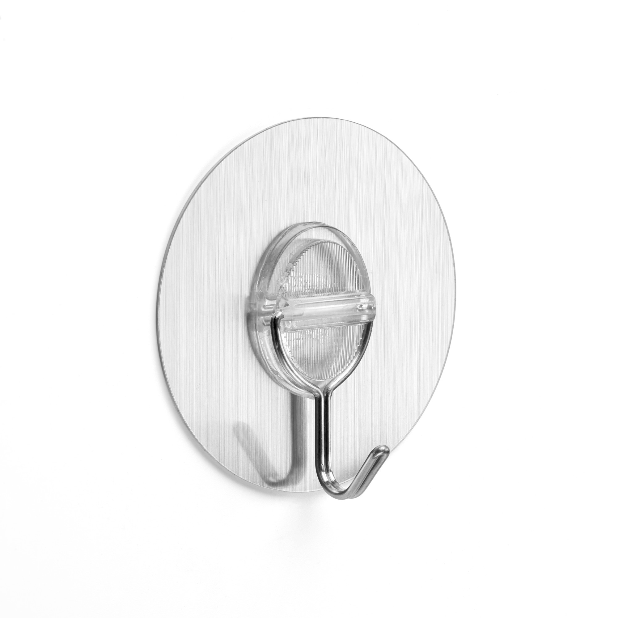 Colg. adherente reutilizable con gancho móvil / acero inox.