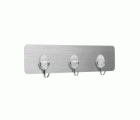Colg. adherente reutilizable con tres ganchos móviles / acero inox.