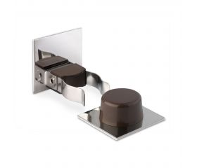 Tope y retenedor pinza adhesivos para puerta / marrón