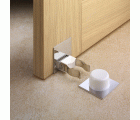 Tope y retenedor pinza adhesivos para puerta / blanco