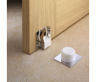 Tope y retenedor pinza adhesivos para puerta / blanco