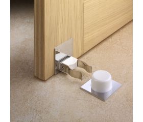 Tope y retenedor pinza adhesivos para puerta / marrón