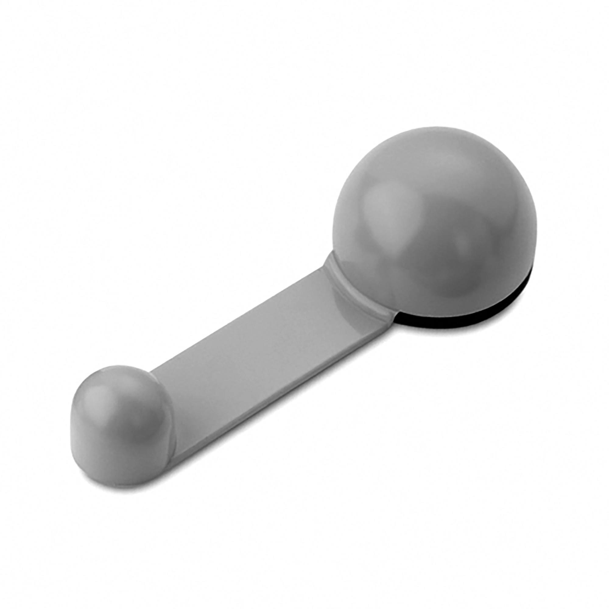 Tope retenedor giratorio adhesivo / gris-metalizado