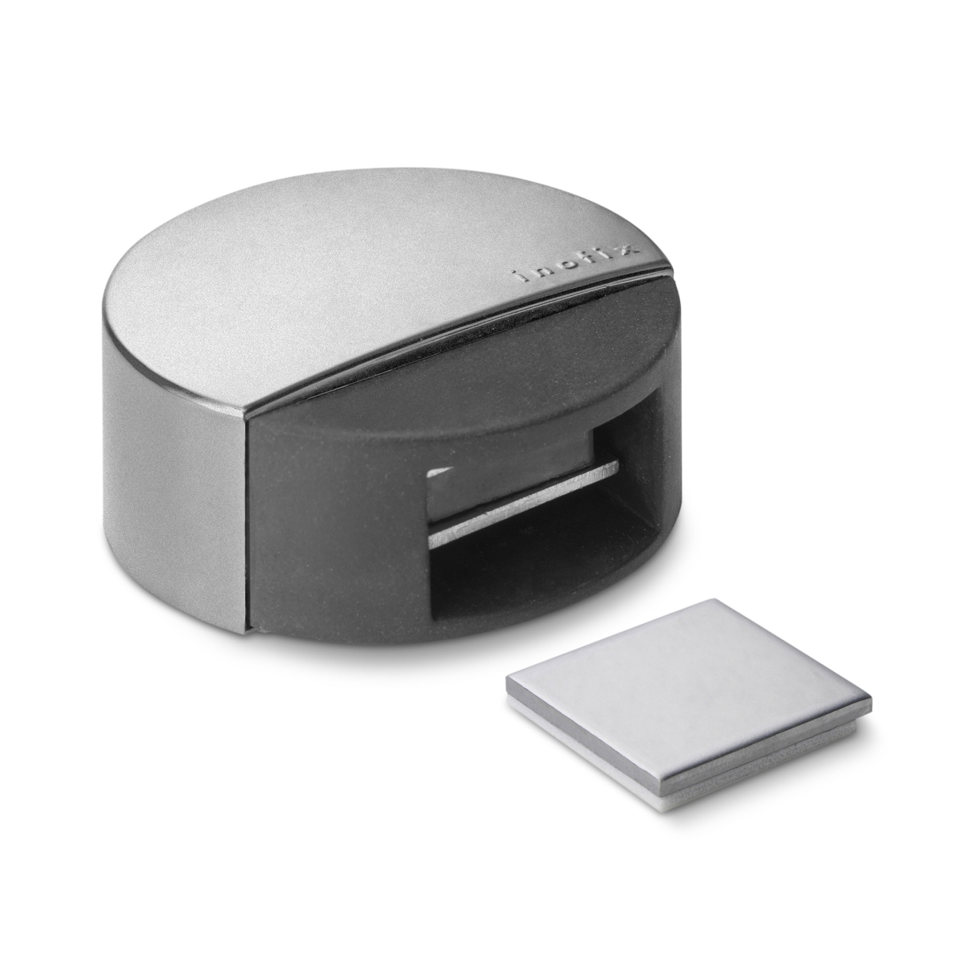 Tope adhesivo y retenedor magnético / cromo mate