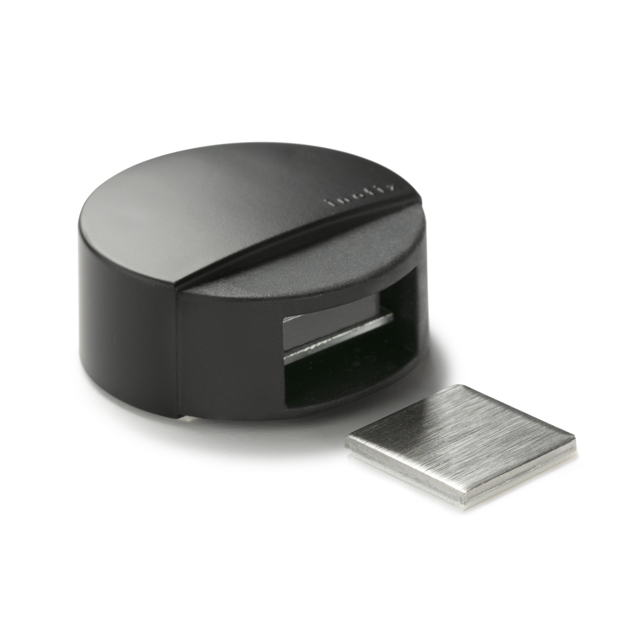 Tope adhesivo y retenedor magnético / negro mate