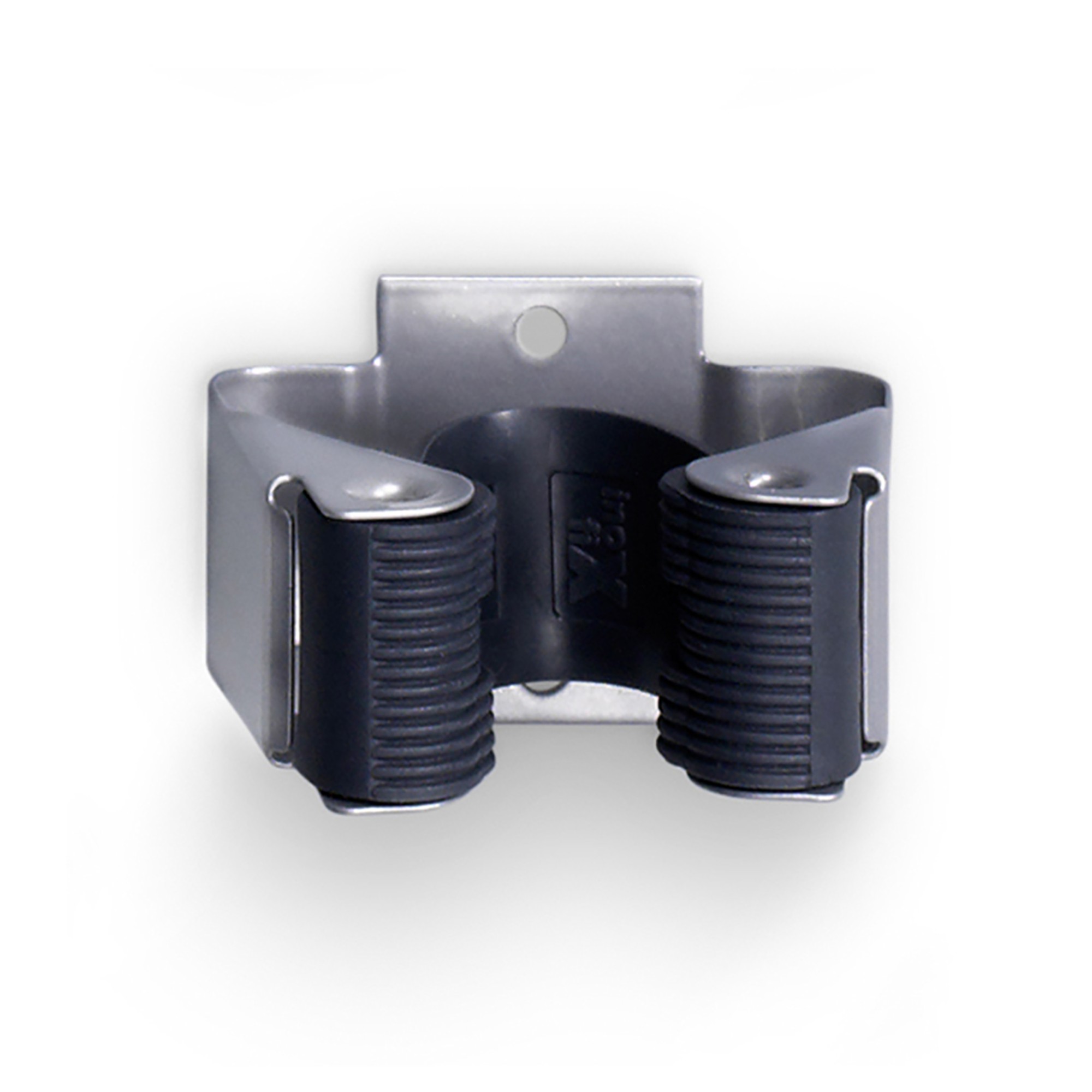 Colgador escobas adhesivo / cromado mate