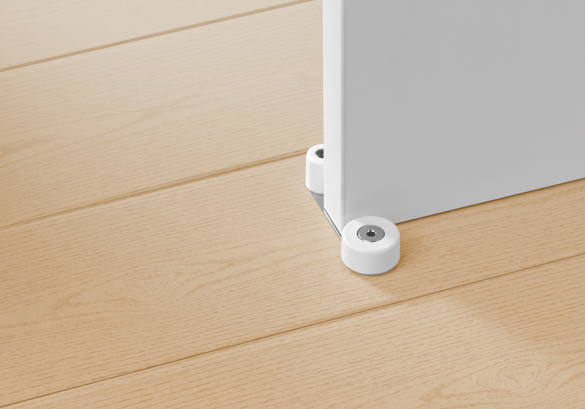 Tope retenedor giratorio metálico / blanco