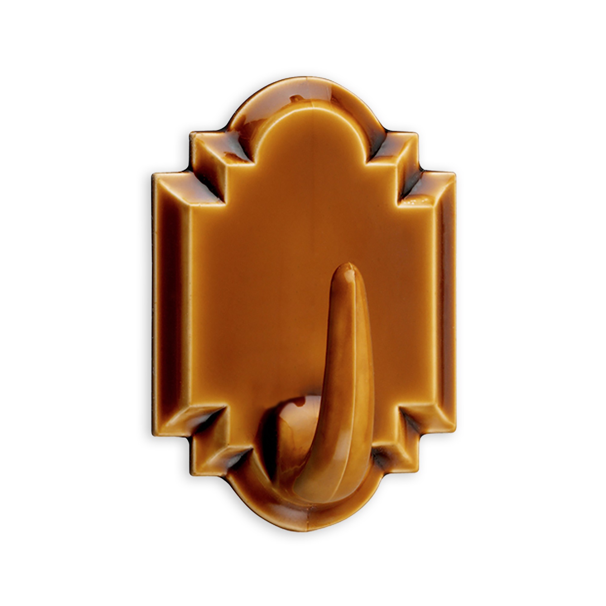 Colgador adhesivo / marrón cerámica