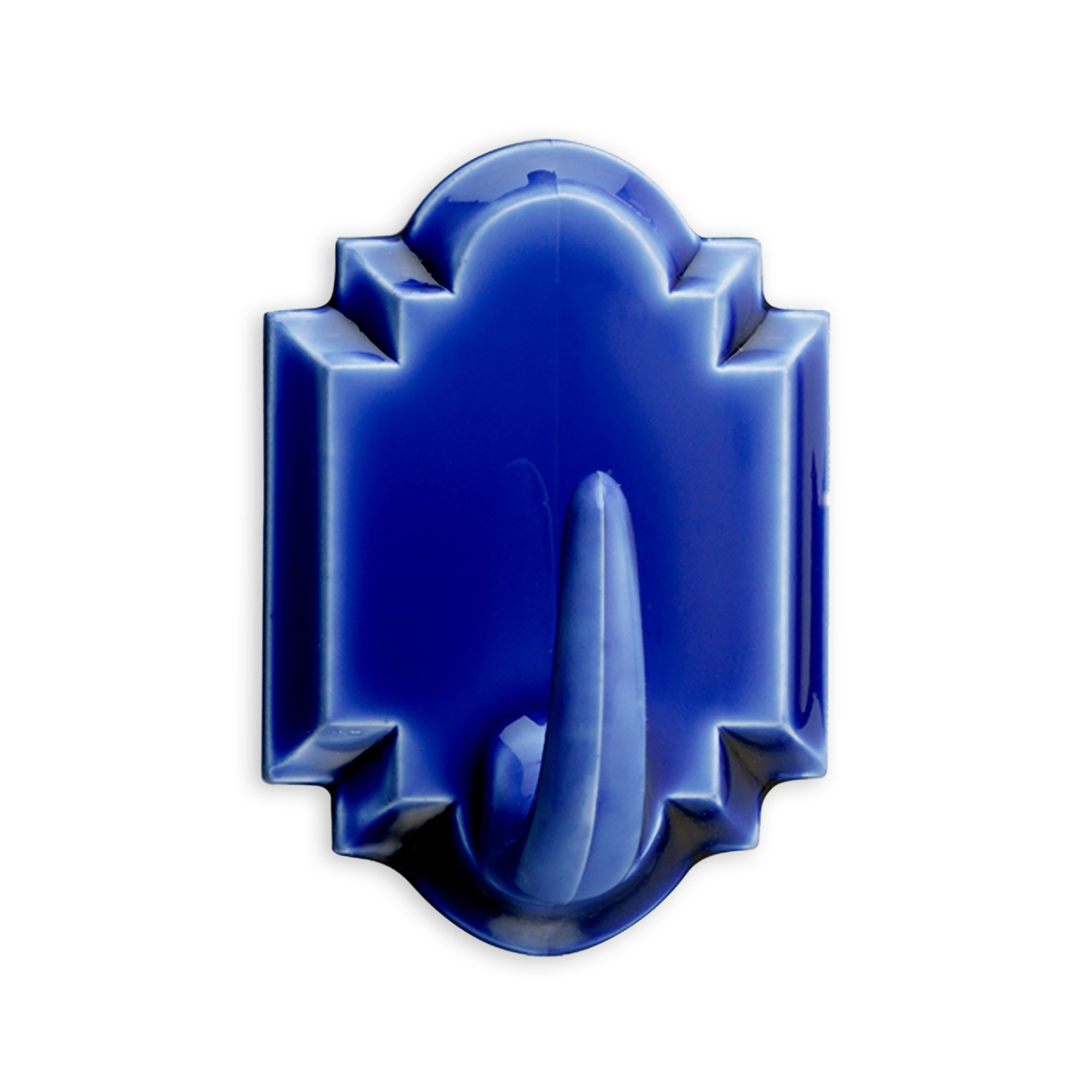 Colgador adhesivo / azul cerámica