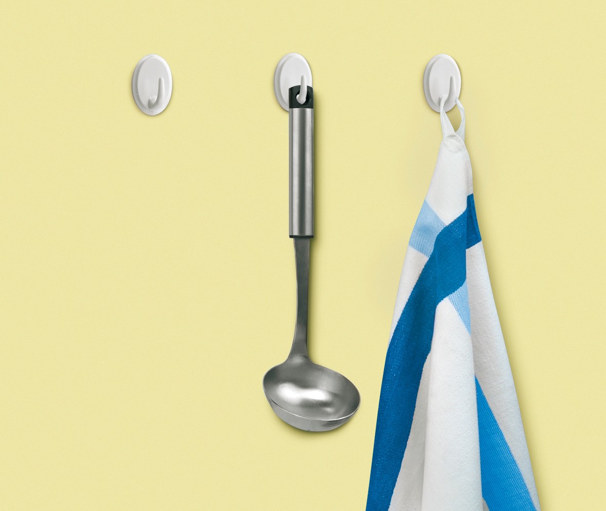 Colgador adhesivo / blanco