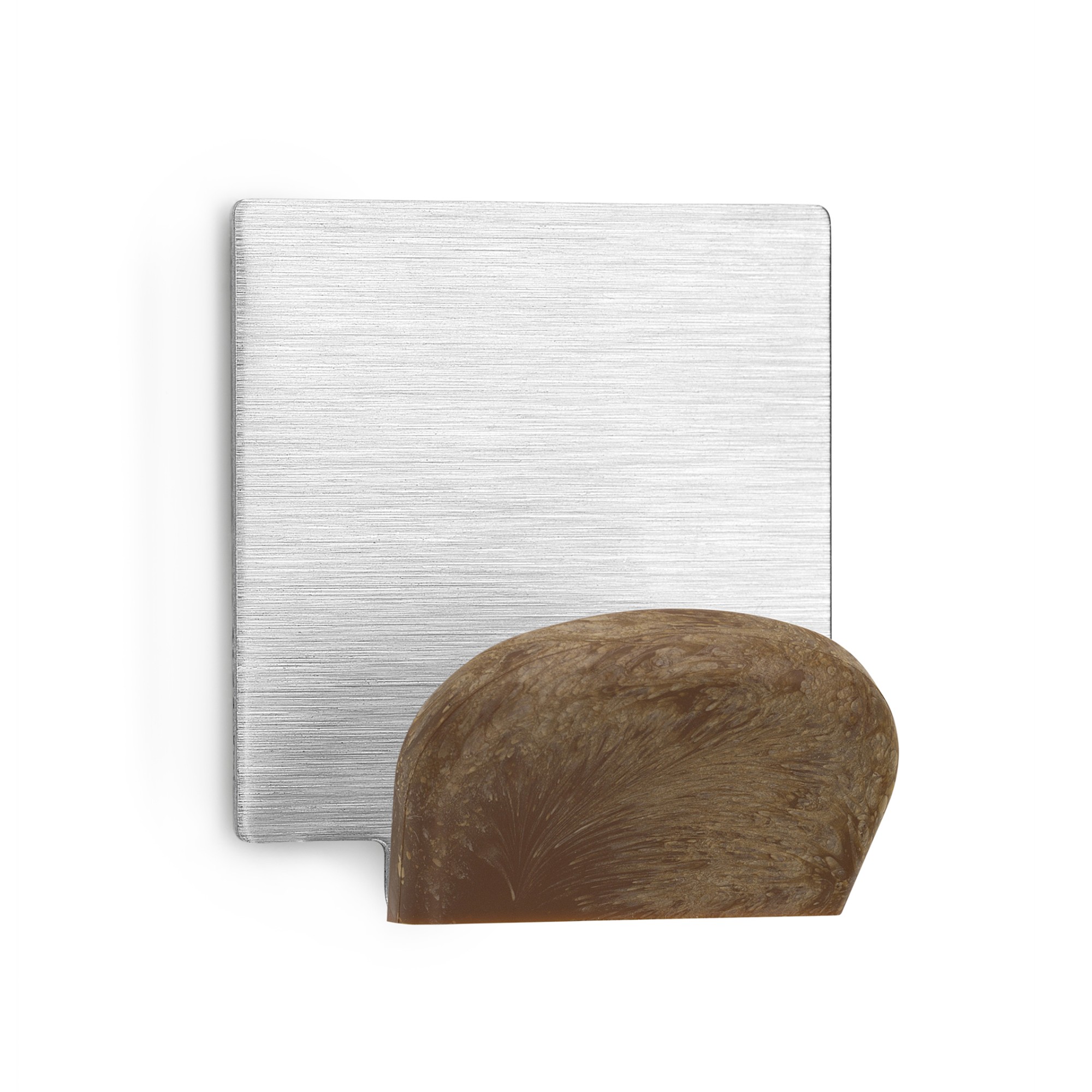 Colgador adhesivo con base de acero inoxidable / madera