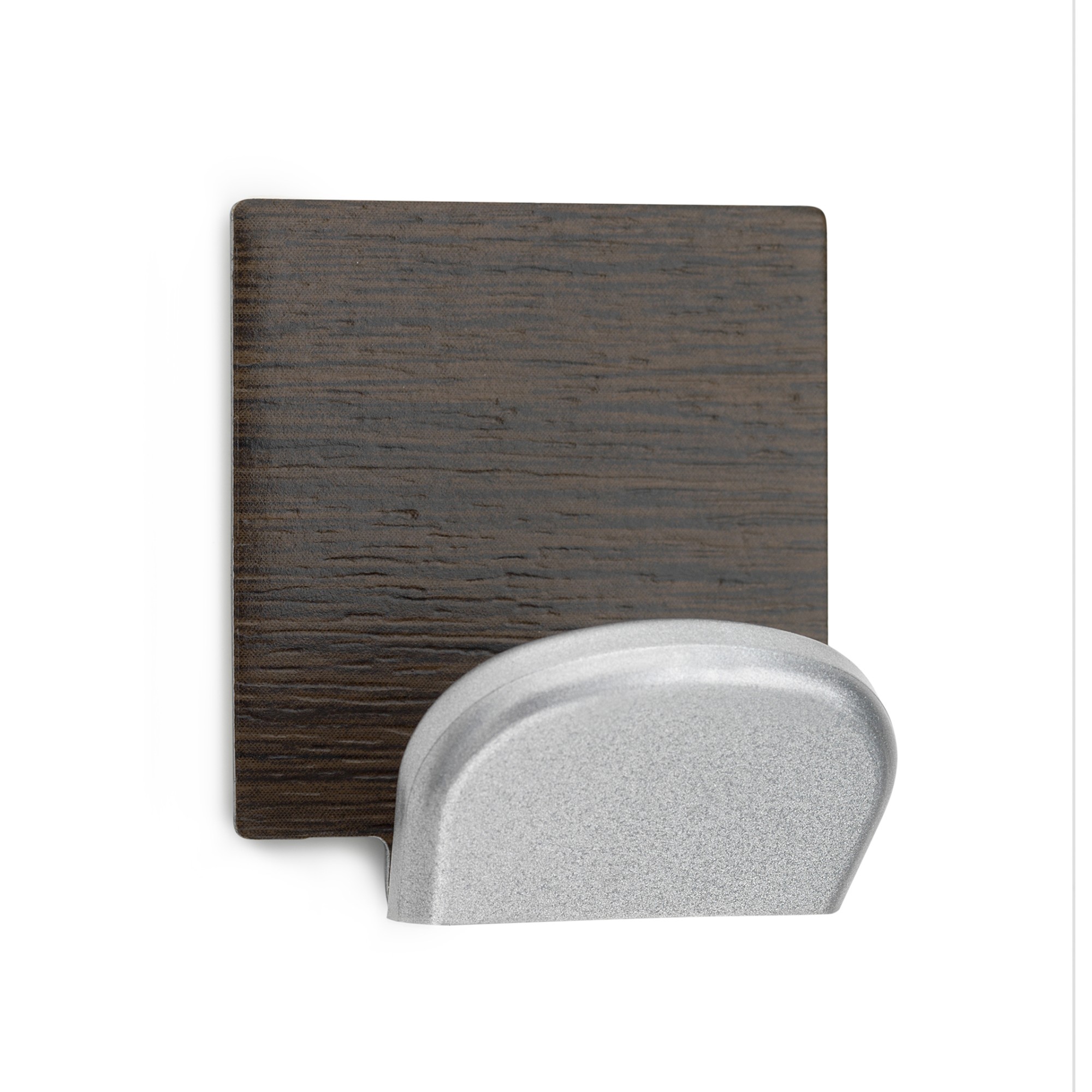 Colgador adhesivo base metálica madera / wengué