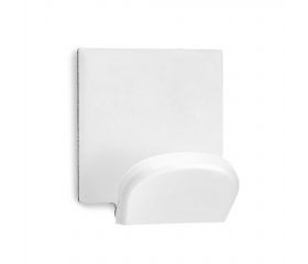 Colgador adhesivo base metálica madera / blanco