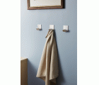 Colgador adhesivo con base de acero inoxidable / blanco