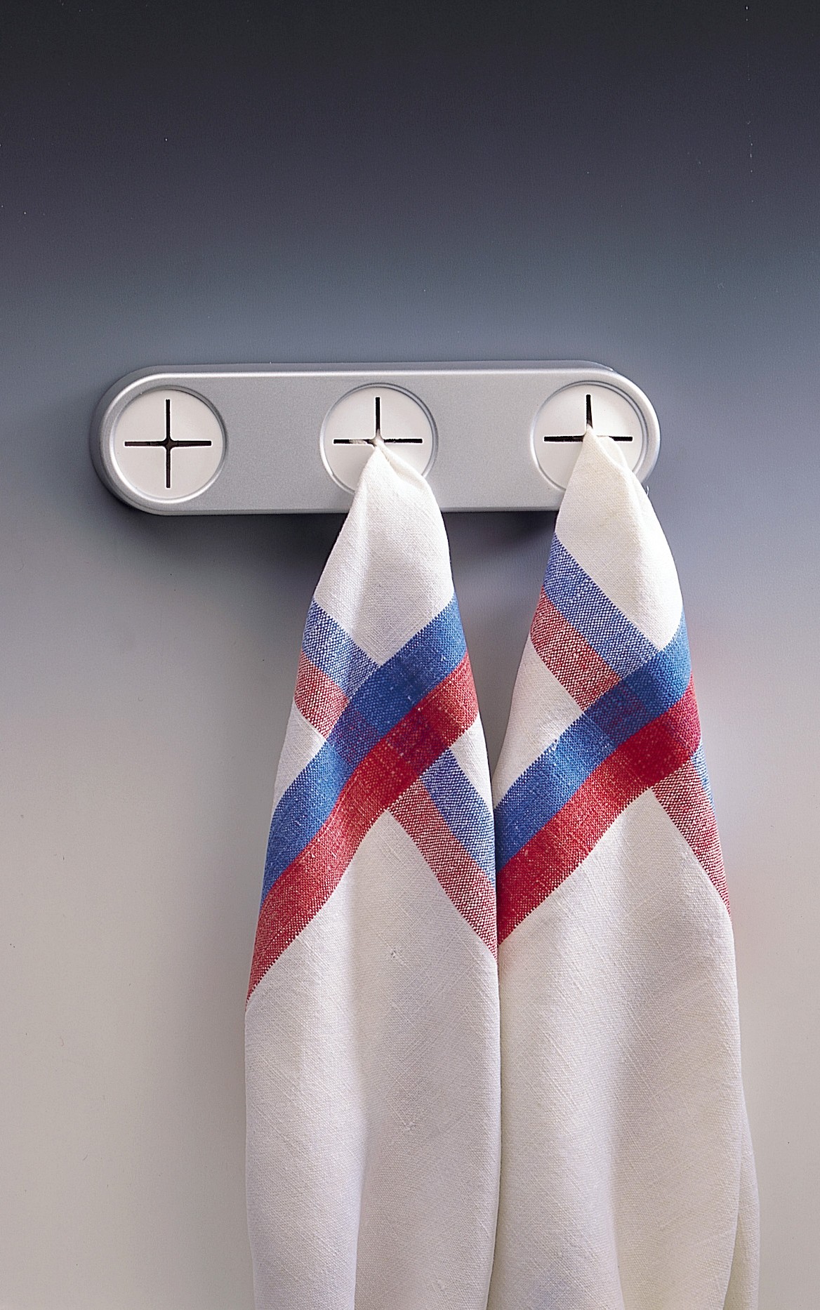 Colgador paños cocina adhesivo / blanco