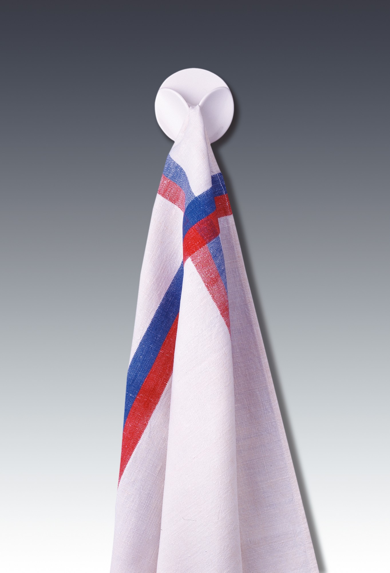 Colgador paños cocina adhesivo / blanco