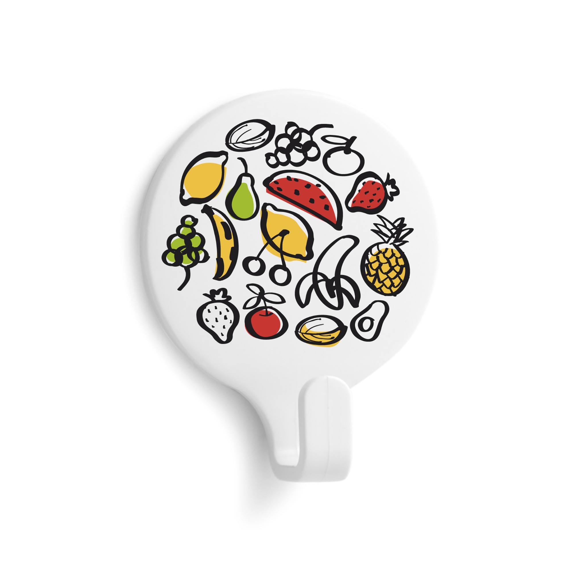 Colgador adhesivo circular decorado / vegetal