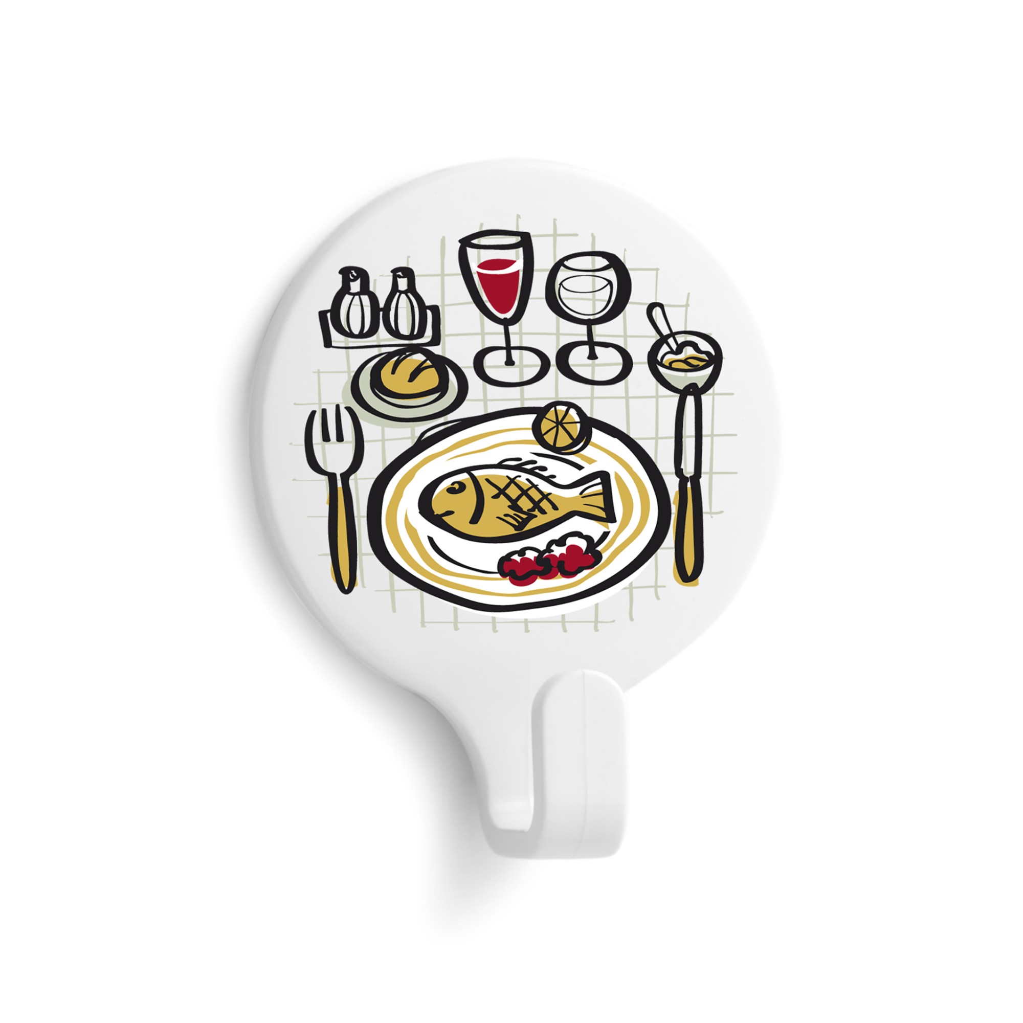 Colgador adhesivo circular decorado / mesa