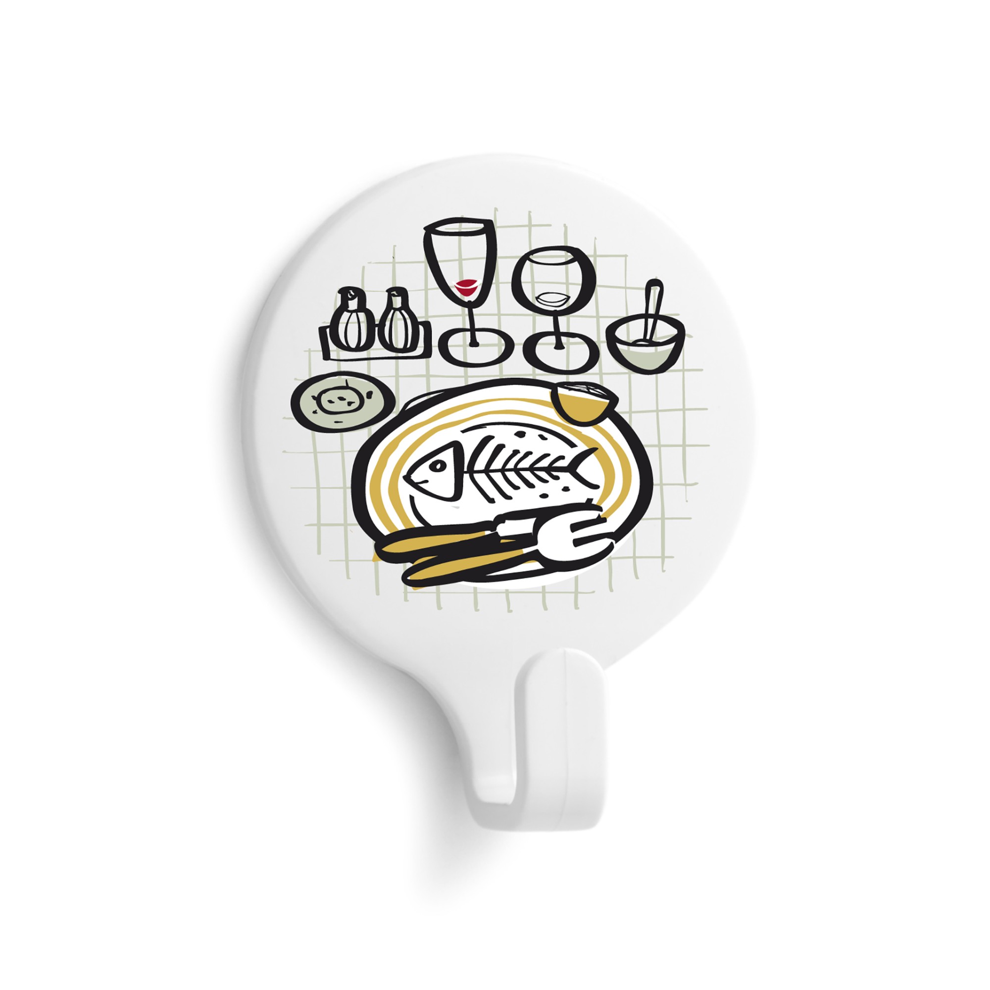 Colgador adhesivo circular decorado / mesa