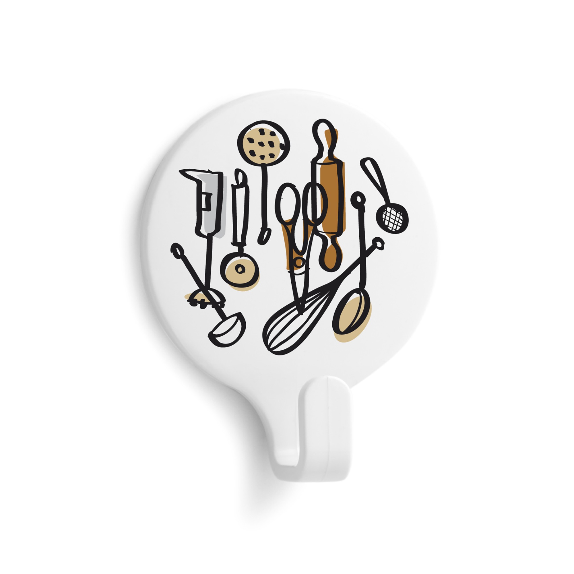 Colgador adhesivo circular decorado / cocina