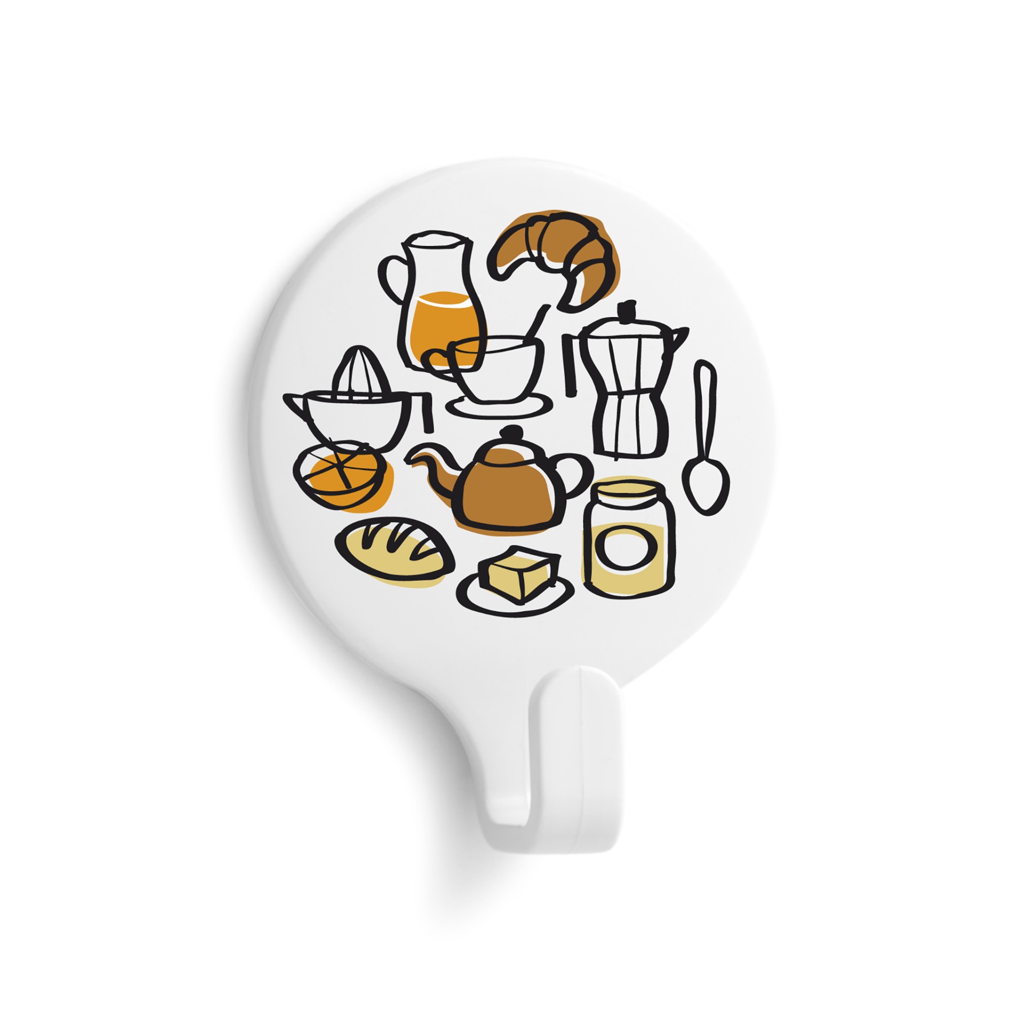 Colgador adhesivo circular decorado / cocina