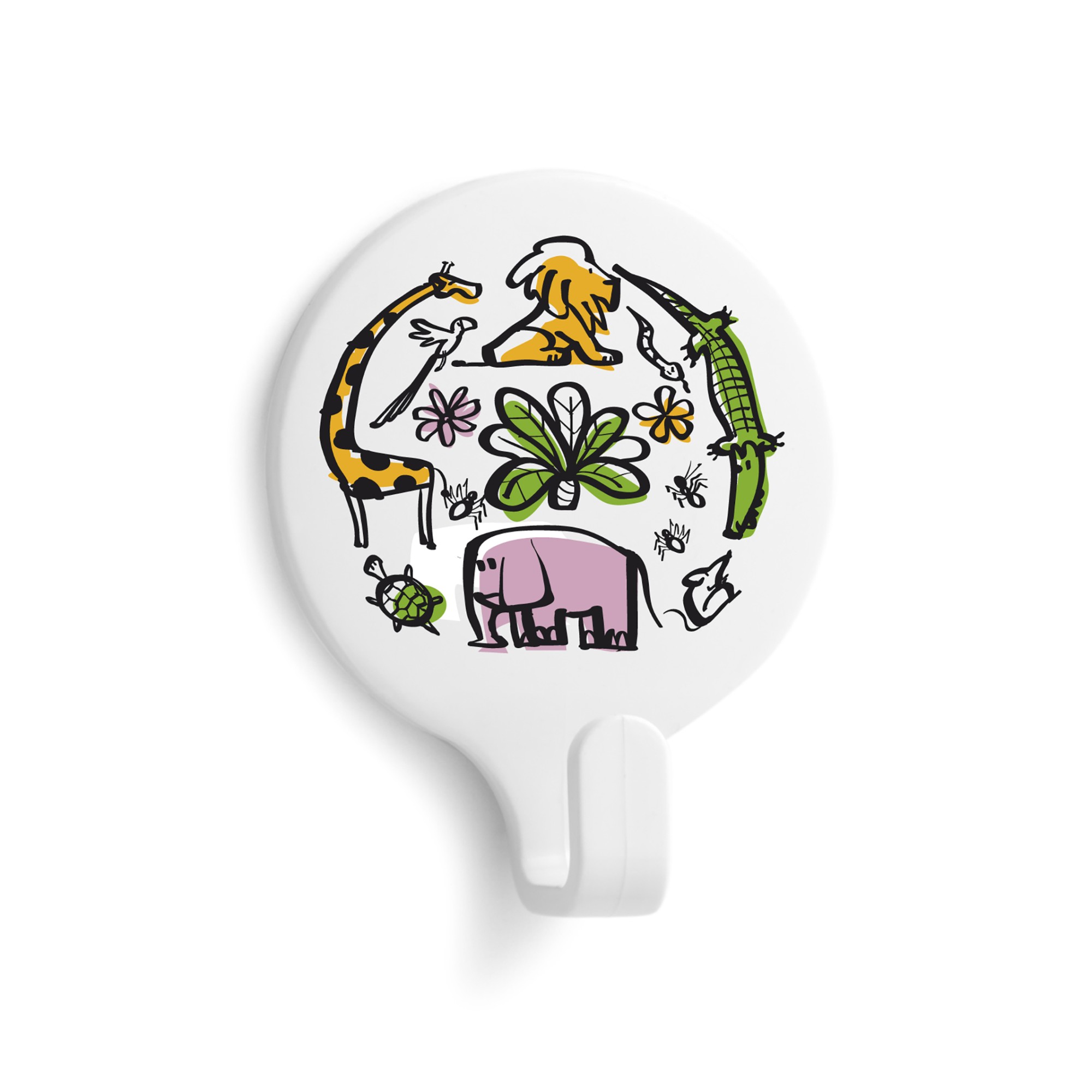 Colgador adhesivo circular decorado / universo