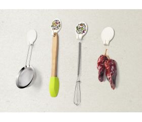 Colgador adhesivo circular / blanco