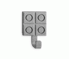 Colgador adhesivo baldosa rayada / gris