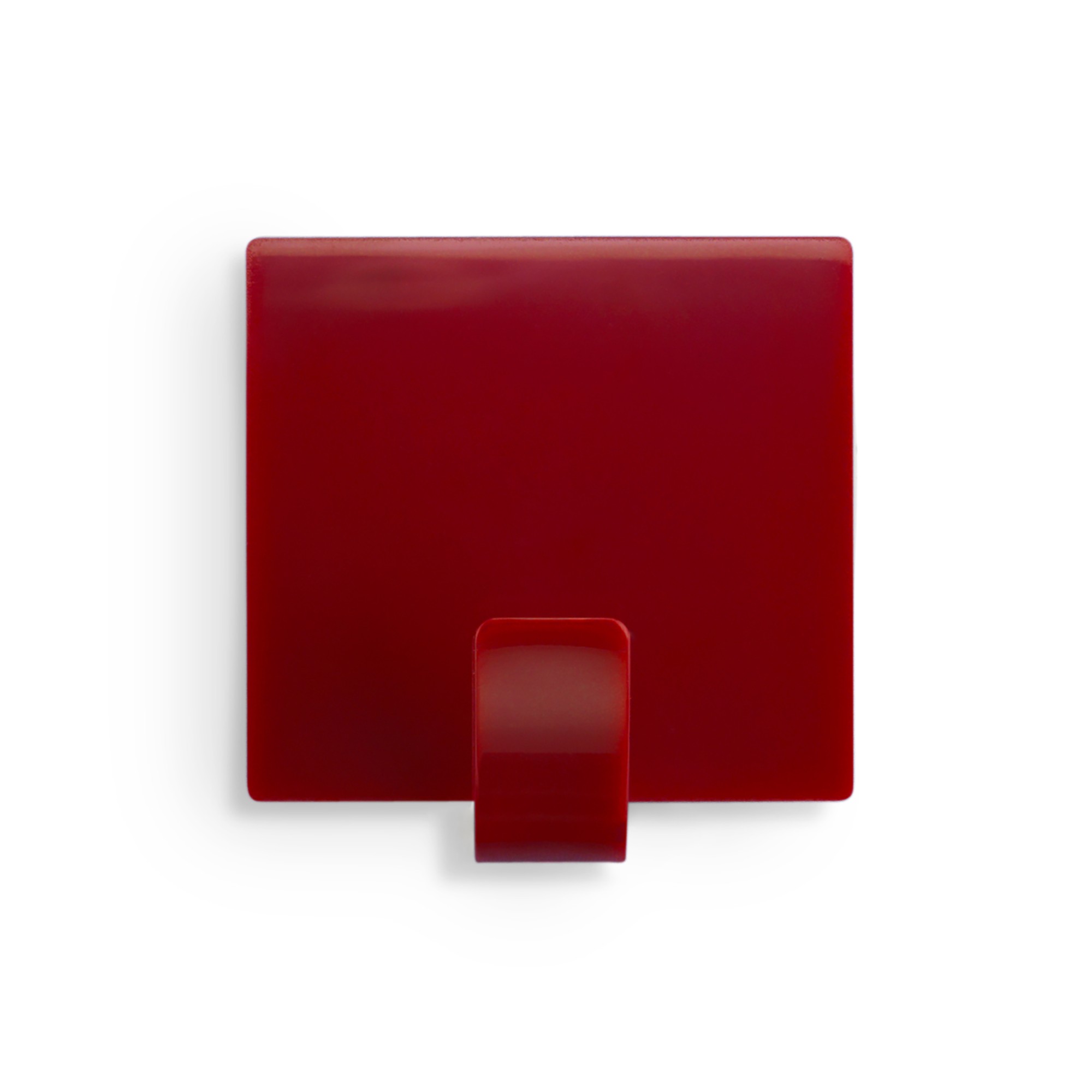 Colgador adhesivo cuadrado / rojo oscuro