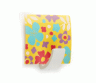 Colgador adhesivo decorado / floral amarillo