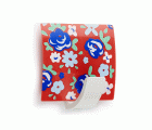 Colgador adhesivo decorado / floral rojo
