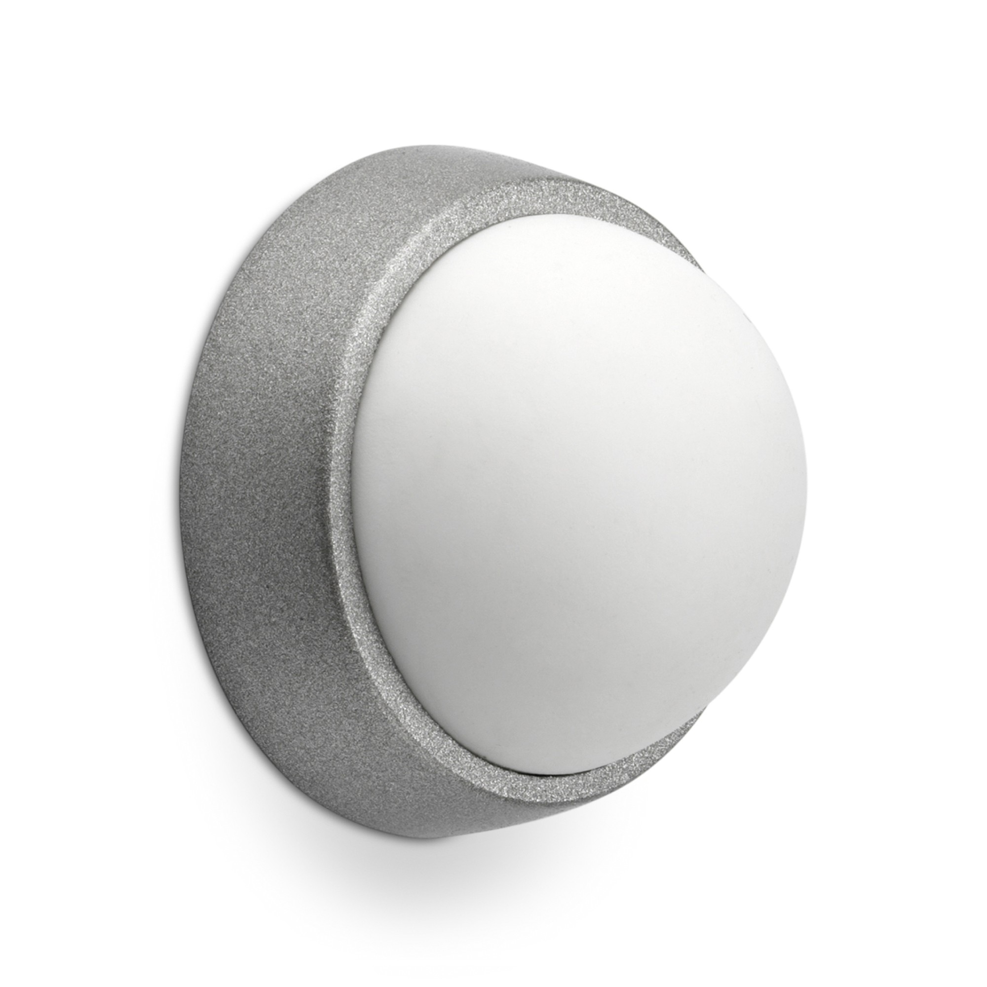 Tope puerta adhesivo de pared / cromo mate blanco