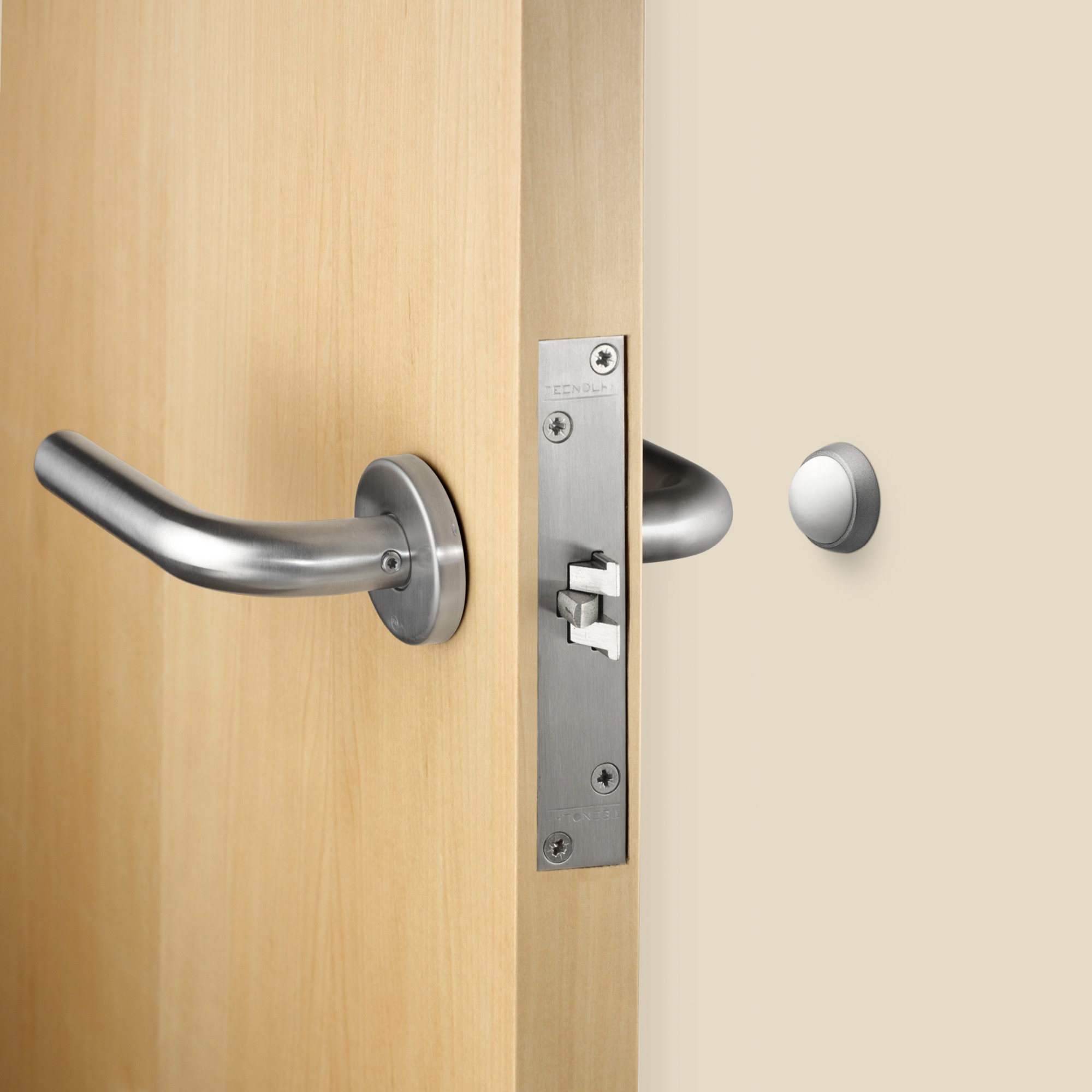 Tope puerta adhesivo de pared / blanco