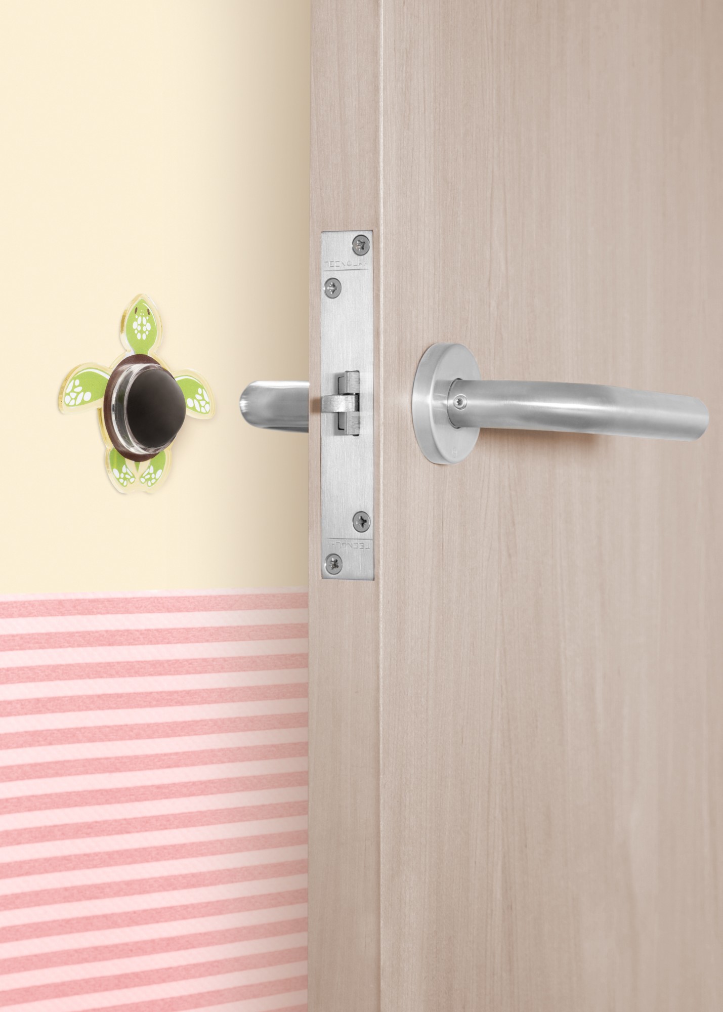 Tope pared adhesivo tortuga / verde