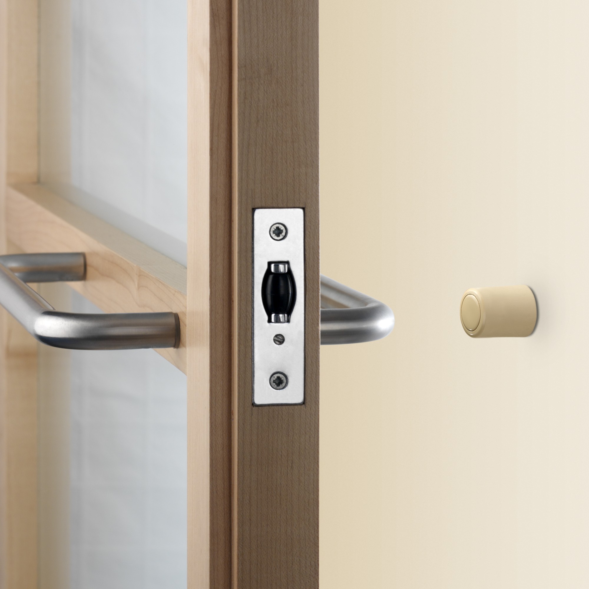 Tope de puerta con tornillo / blanco