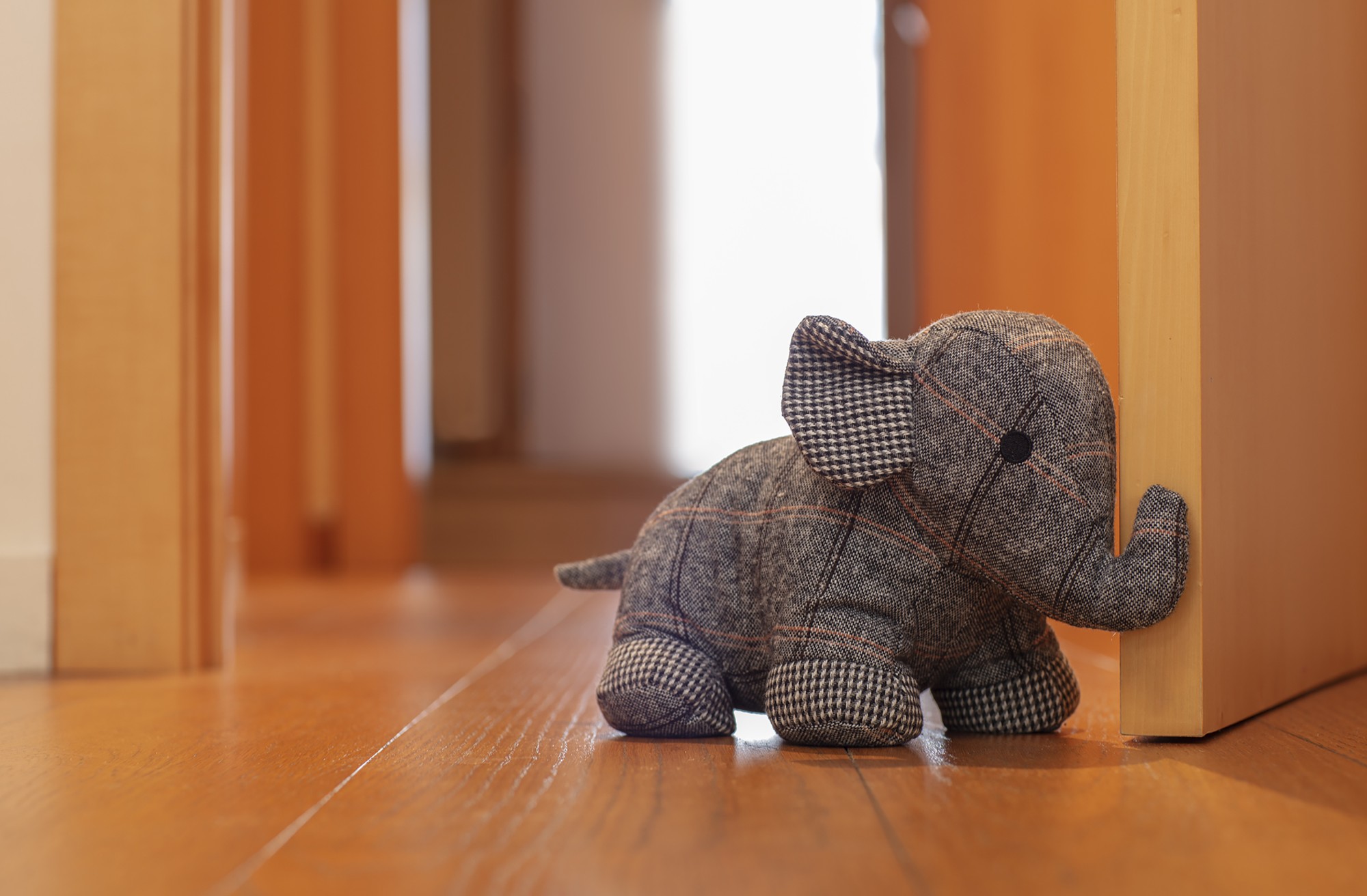 Tope de puerta textil 1 Kg. Elefante / gris