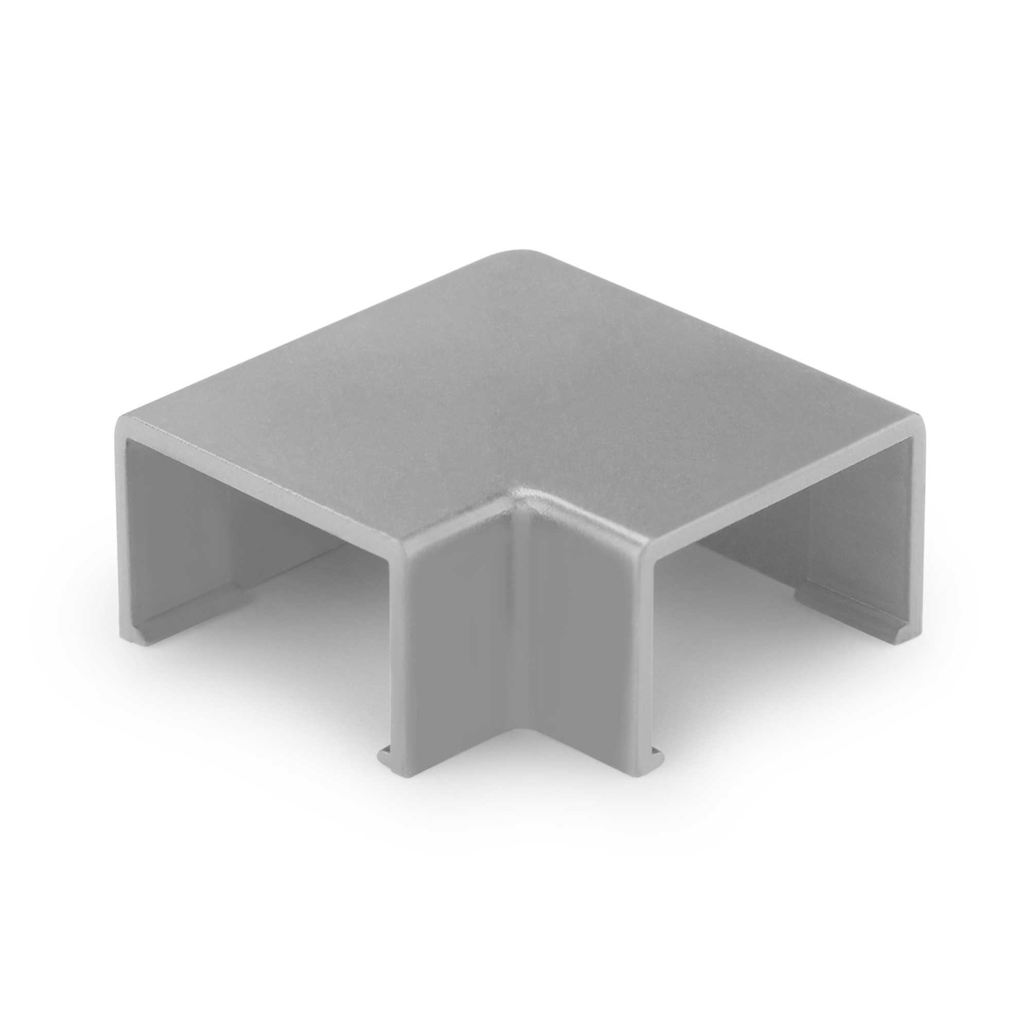 Enlace plano 90º para canaleta 16 x 10 mm / gris metalizado