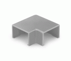Enlace plano 90º para canaleta 30 x 11,5 mm / gris metalizado