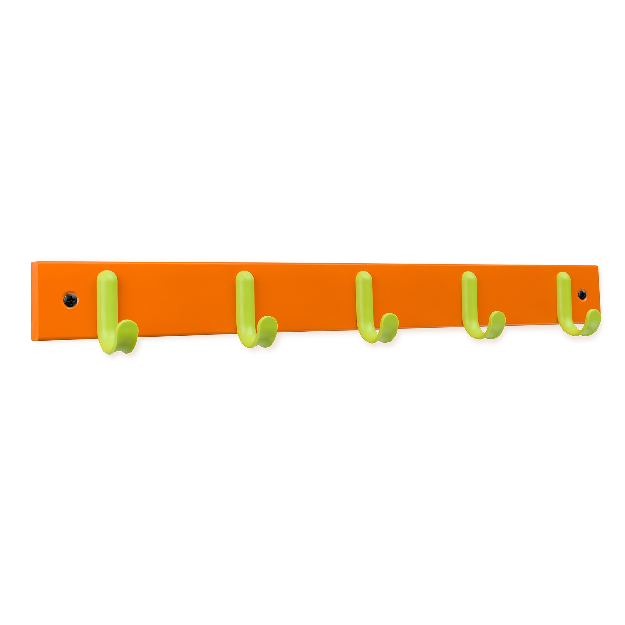Colgador 5 ganchos verdes / naranja