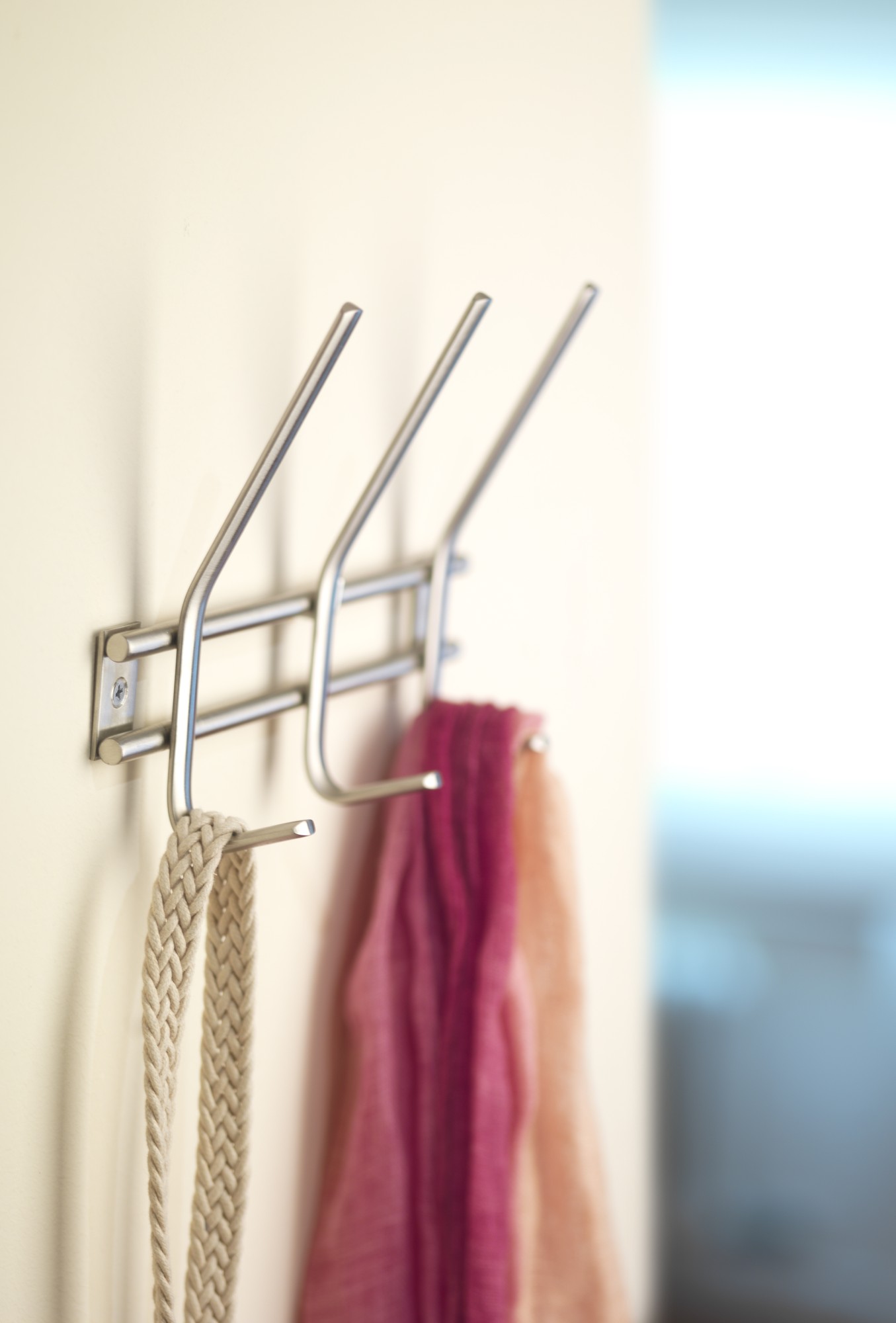 Colgador acero inoxidable 3 gancho doble / acero inox.