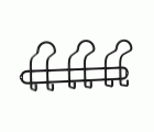 Colgador acero 3 ganchos triples / negro
