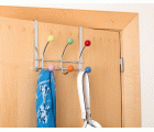 Colgador sobrepuerta 3 ganchos dobles / colores