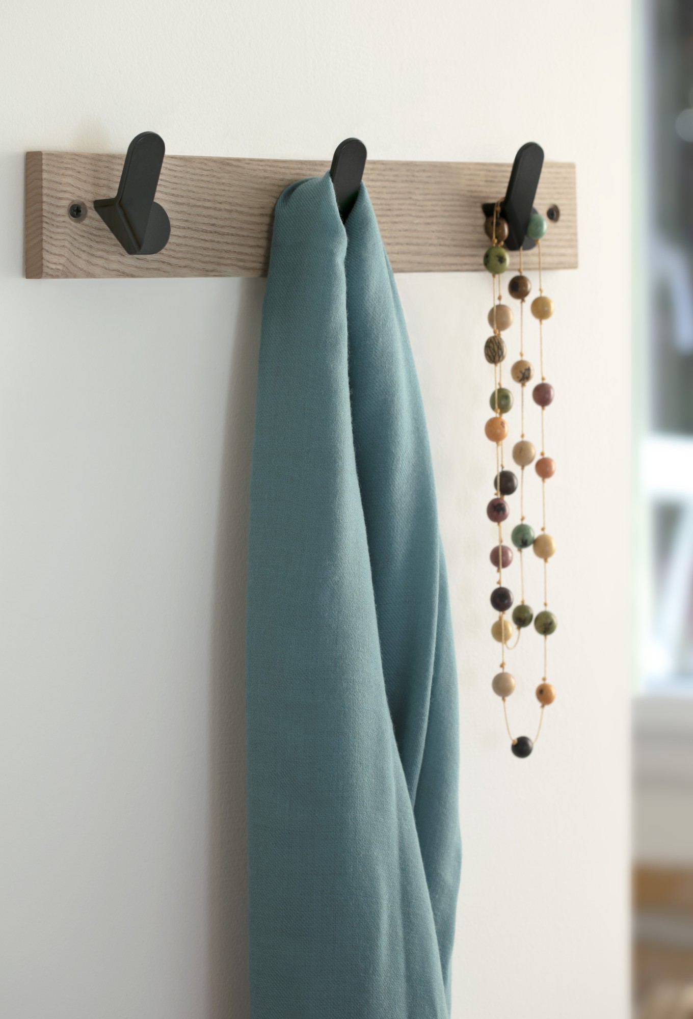 Colgador fresno NORDIK 3 ganchos / blanco