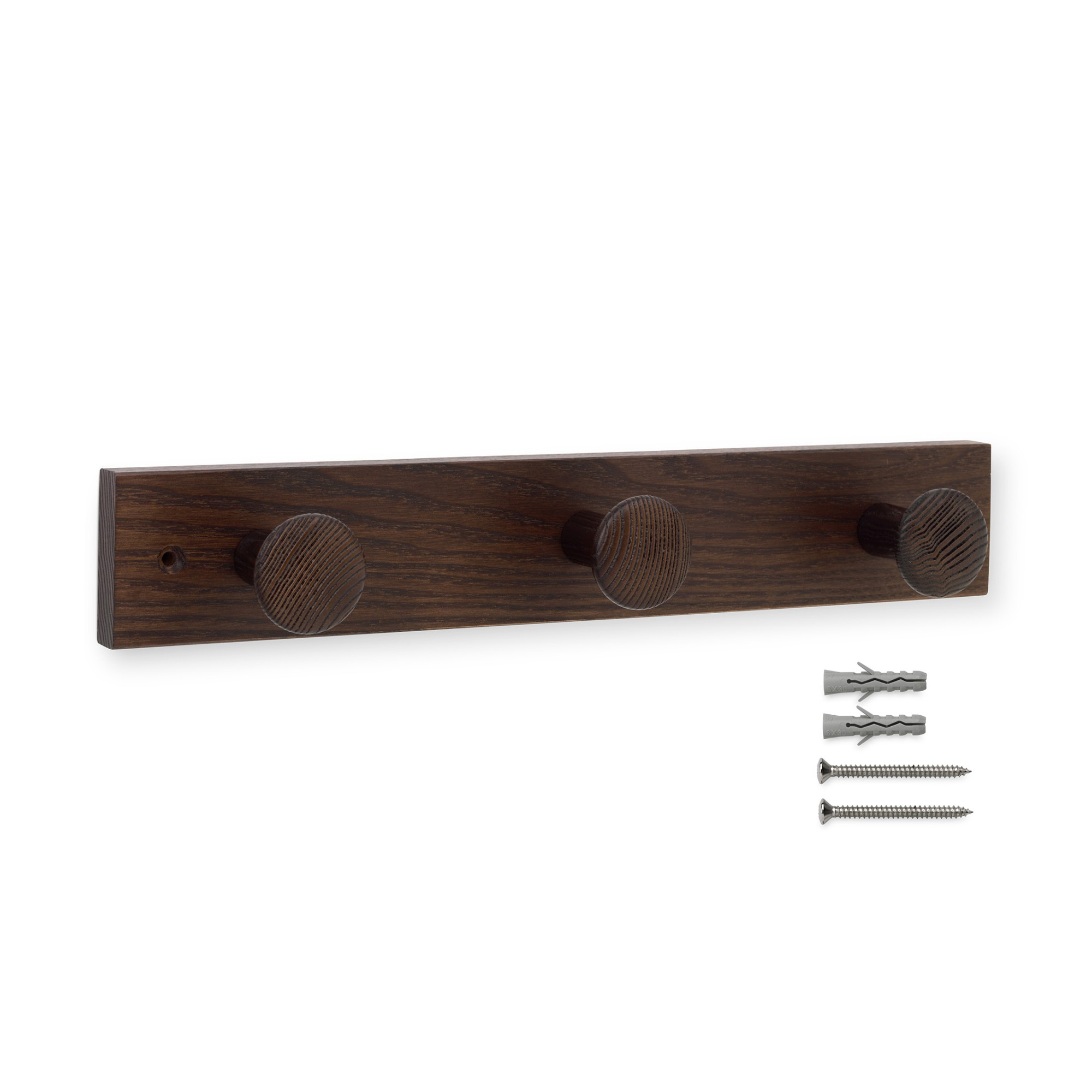 Mod.3733 Colgador fresno 3 pomos con textura