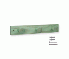 Colgador fresno 3 pomos con textura / verde