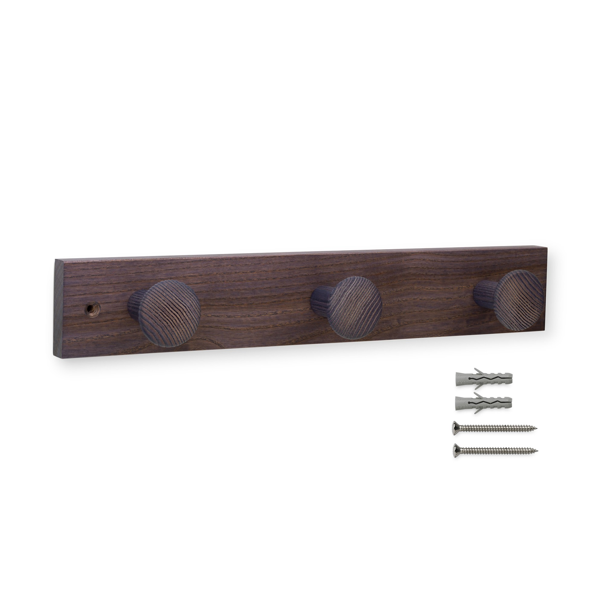 Colgador fresno 3 pomos con textura / lila