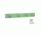 Colgador fresno 4 pomos con textura / verde